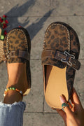 Lea Leather Strap Mule Slippers