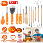 13Pcs Halloween Pumpkin Carving Kit Stainless Steel Carving Kit Pumpkin Sculpting Cutting Kit Halloween Decorative Tools - Rustic Threads Farm