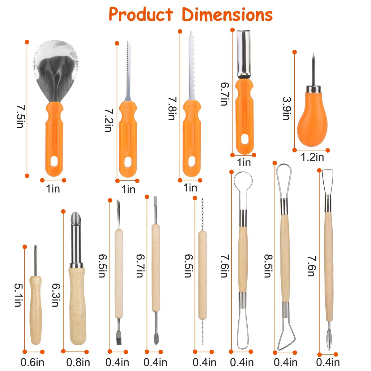 13Pcs Halloween Pumpkin Carving Kit Stainless Steel Carving Kit Pumpkin Sculpting Cutting Kit Halloween Decorative Tools - Rustic Threads Farm