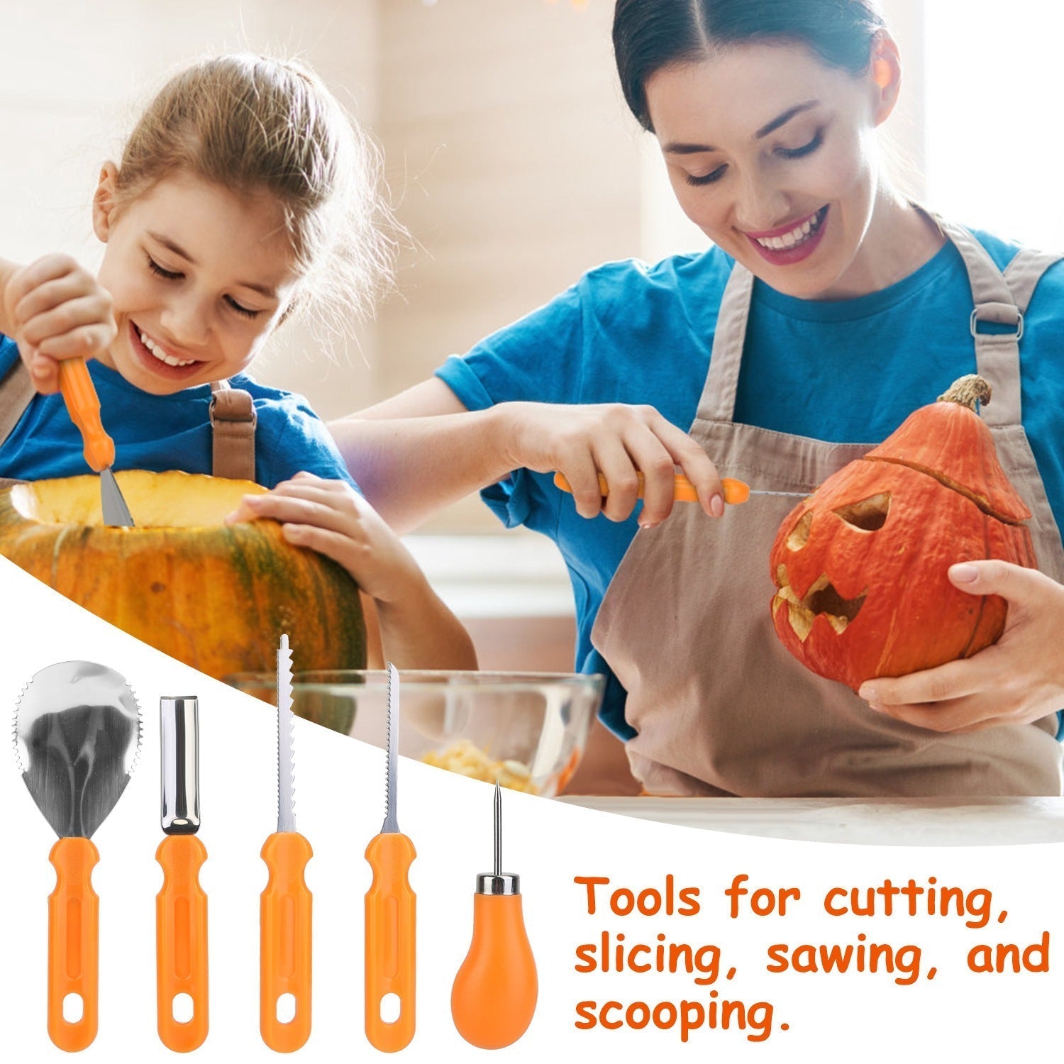 13Pcs Halloween Pumpkin Carving Kit Stainless Steel Carving Kit Pumpkin Sculpting Cutting Kit Halloween Decorative Tools - Rustic Threads Farm