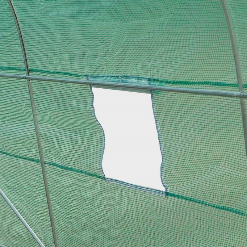 14.5 ft x 6.3 ft Outdoor Greenhouse with Green PE Cover and Sturdy Steel Frame - Rustic Threads Farm