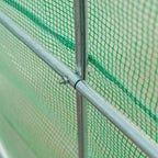 14.5 ft x 6.3 ft Outdoor Greenhouse with Green PE Cover and Sturdy Steel Frame - Rustic Threads Farm