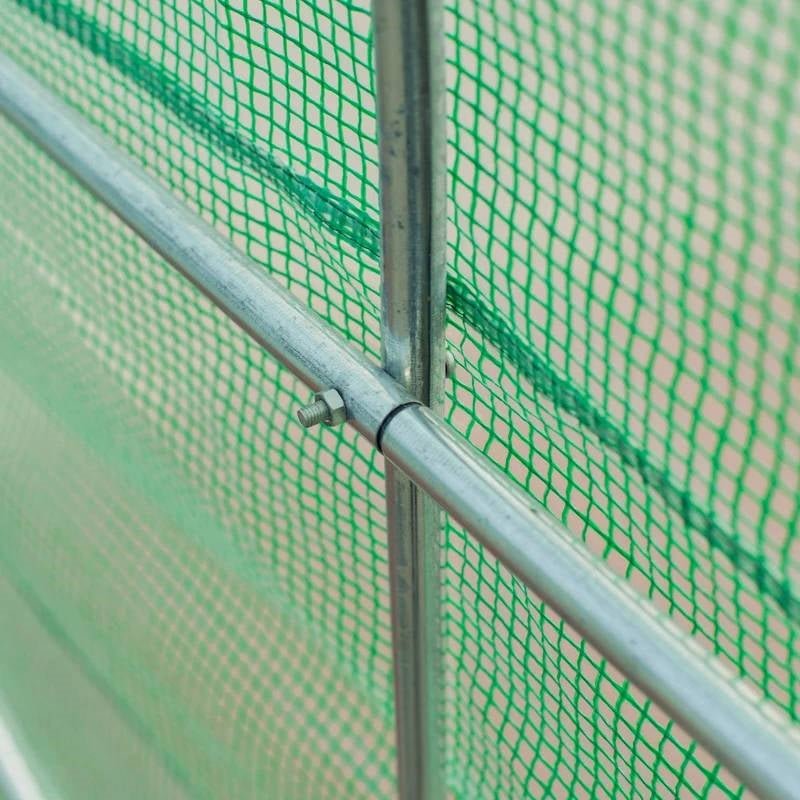 14.5 ft x 6.3 ft Outdoor Greenhouse with Green PE Cover and Sturdy Steel Frame - Rustic Threads Farm