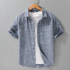 Summer Mens Clothing Simple Versatile Short-sleeve Shirt
