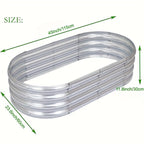 4x2x1FT Galvanized Raised Garden Bed Kit Oval Metal Planter Box - Rustic Threads Farm
