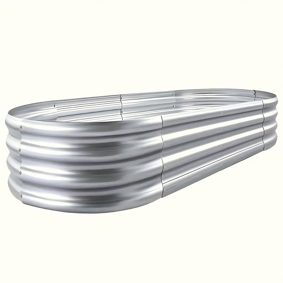 4x2x1FT Galvanized Raised Garden Bed Kit Oval Metal Planter Box - Rustic Threads Farm