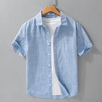 Summer Mens Clothing Simple Versatile Short-sleeve Shirt