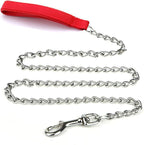 Heavy Duty Metal Dog Leash Chew Proof Pet Leash Chain With Soft Padded Handle For Large Medium Size Dogs
