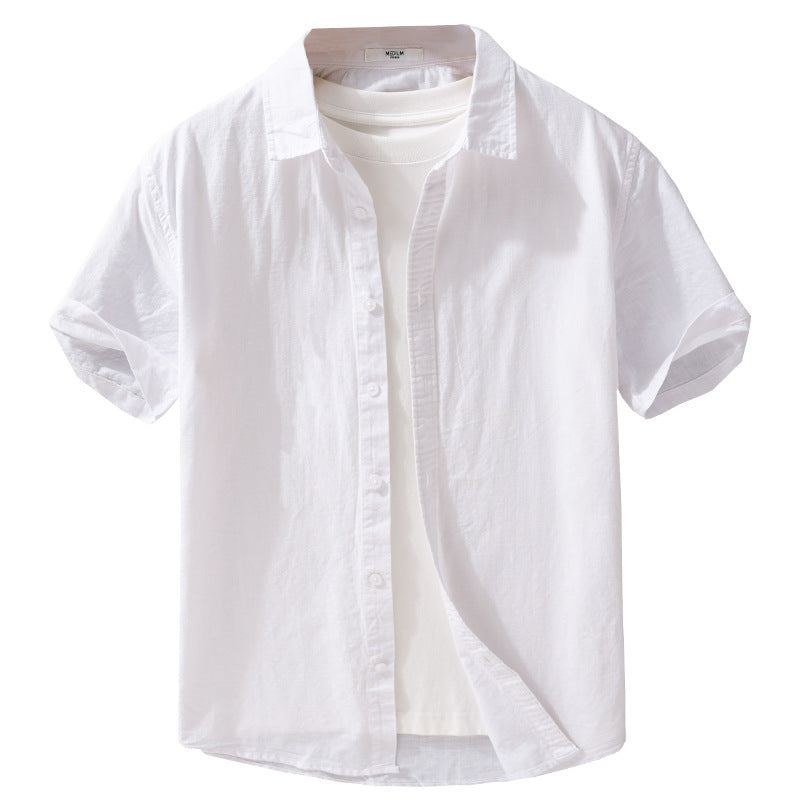 Summer Mens Clothing Simple Versatile Short-sleeve Shirt