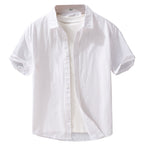 Summer Mens Clothing Simple Versatile Short-sleeve Shirt