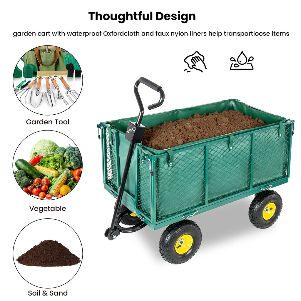 3-in-1 Oversized Steel Garden Cart