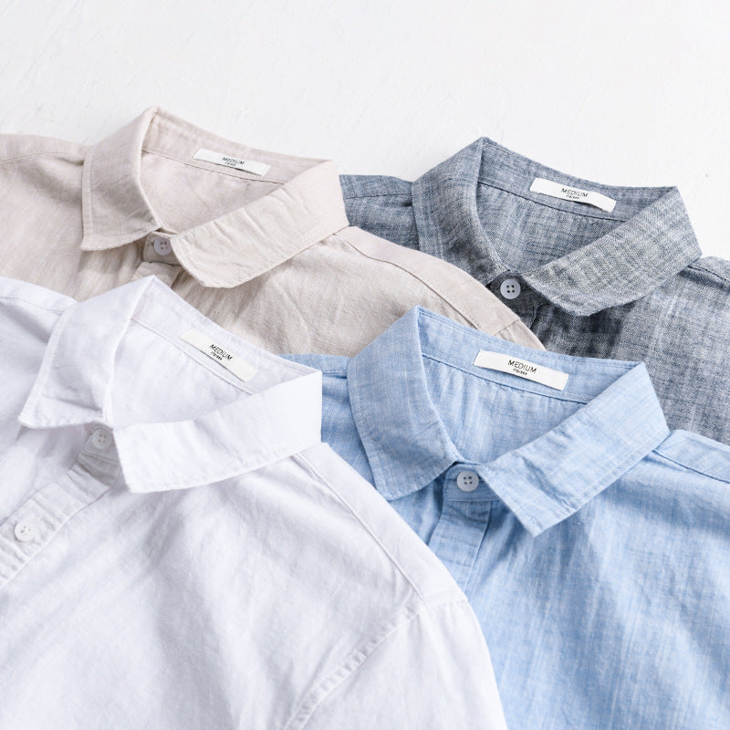 Summer Mens Clothing Simple Versatile Short-sleeve Shirt