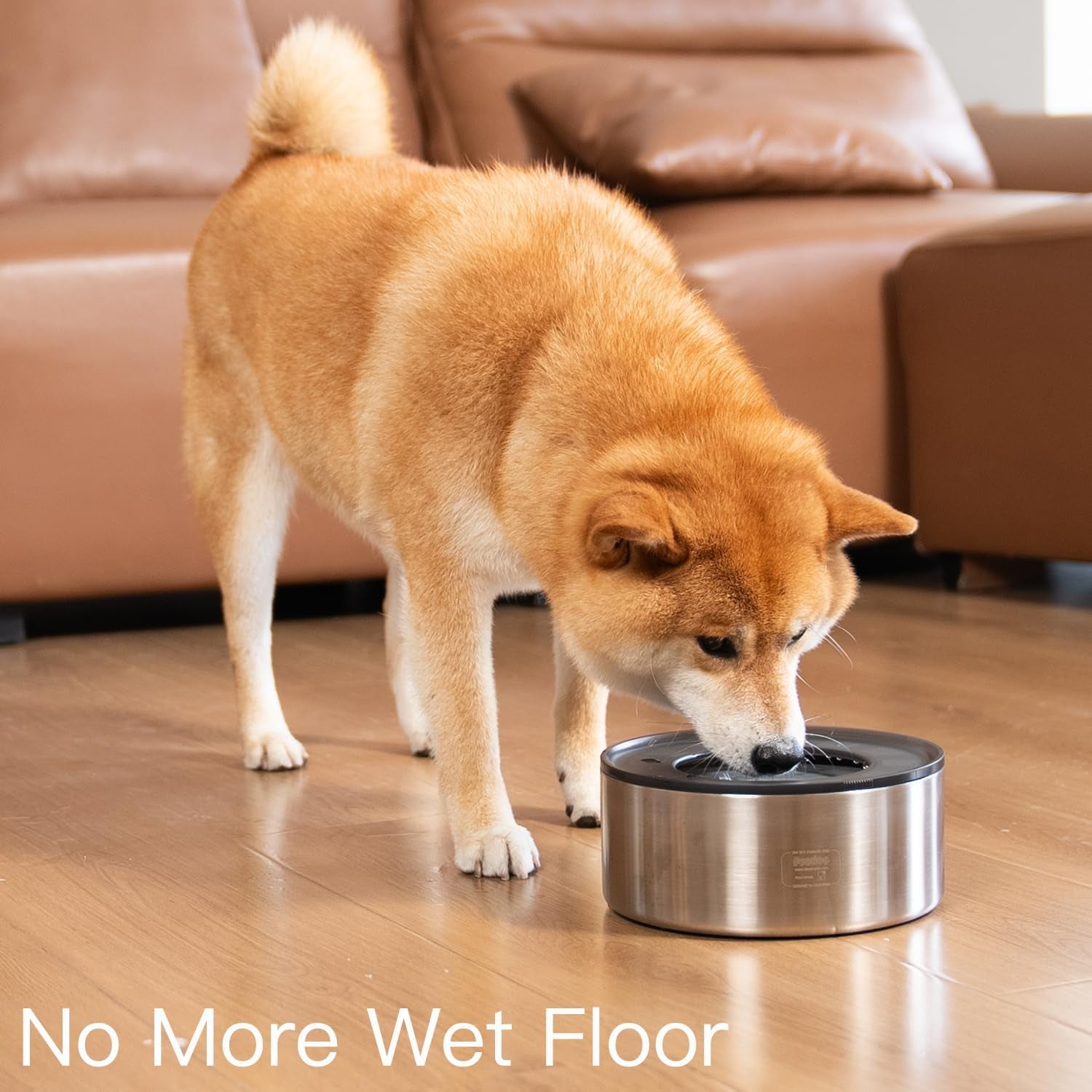 No Spill Dog Water Bowl 1 Gallon Stainless Steel Slow Feeder Non Slip