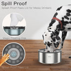 No Spill Dog Water Bowl 1 Gallon Stainless Steel Slow Feeder Non Slip