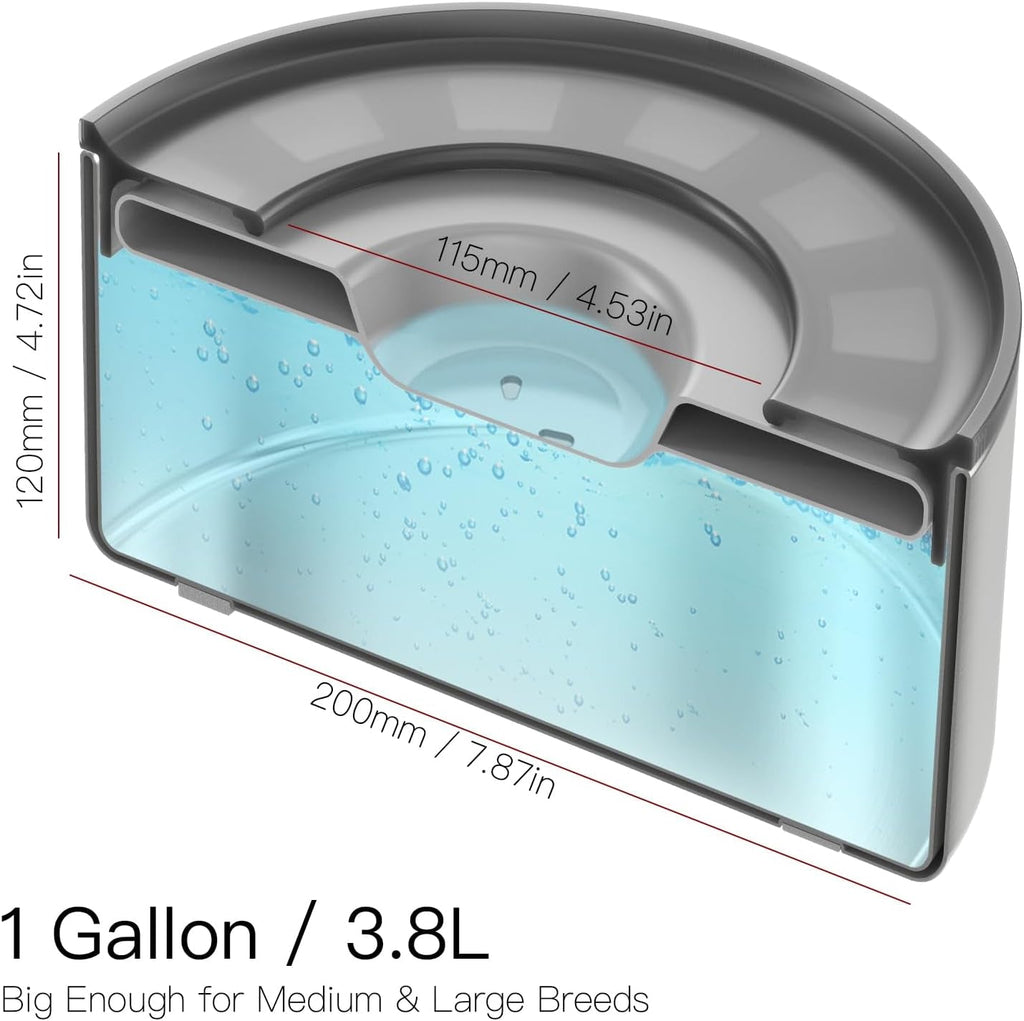 No Spill Dog Water Bowl 1 Gallon Stainless Steel Slow Feeder Non Slip