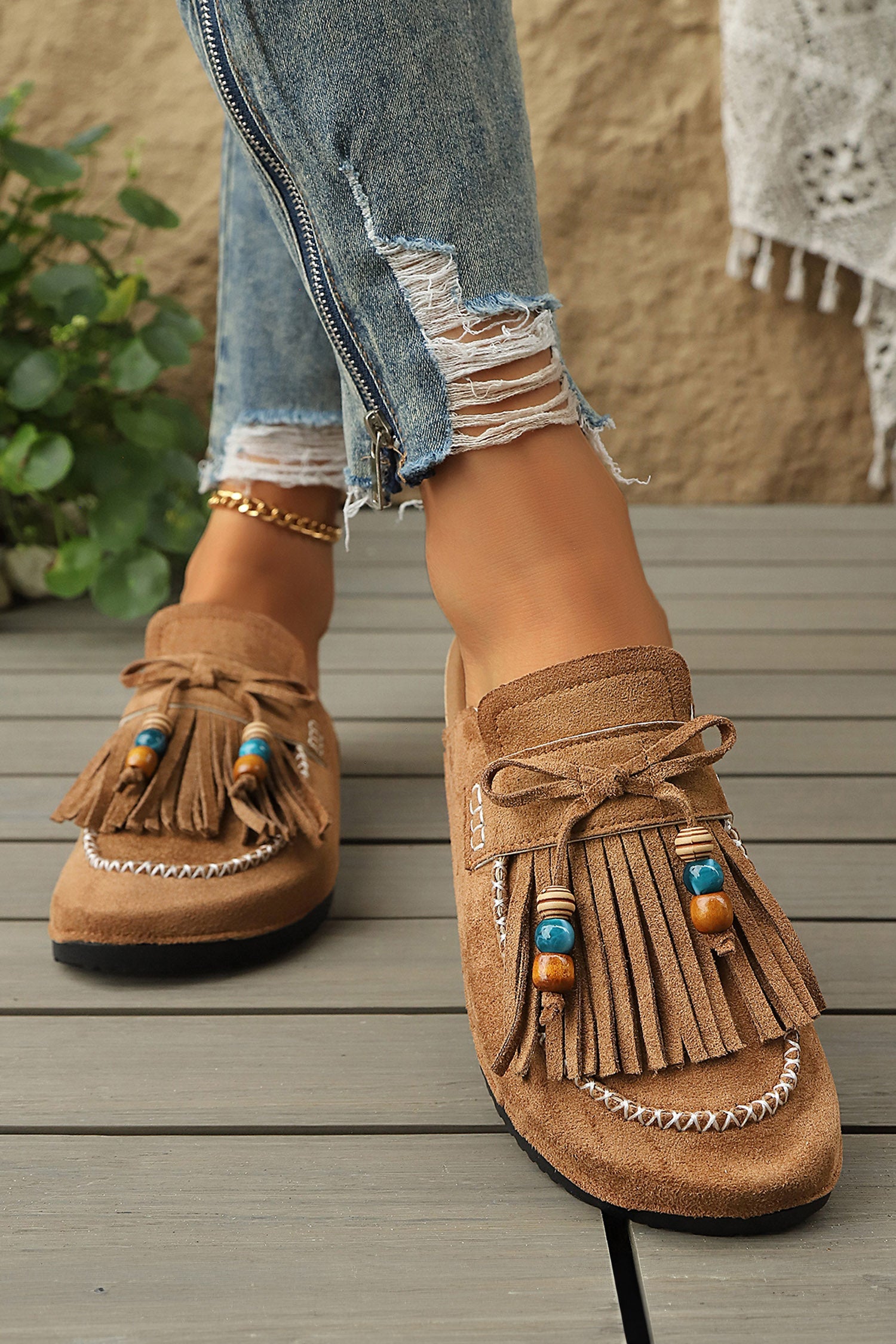 Ocean Square toe Casual Slippers