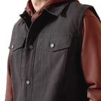 Ariat Men's Canvas Rancher Vest – Insulated Flannel-Lined Western Outdoor Vest - Rustic Threads Farm
