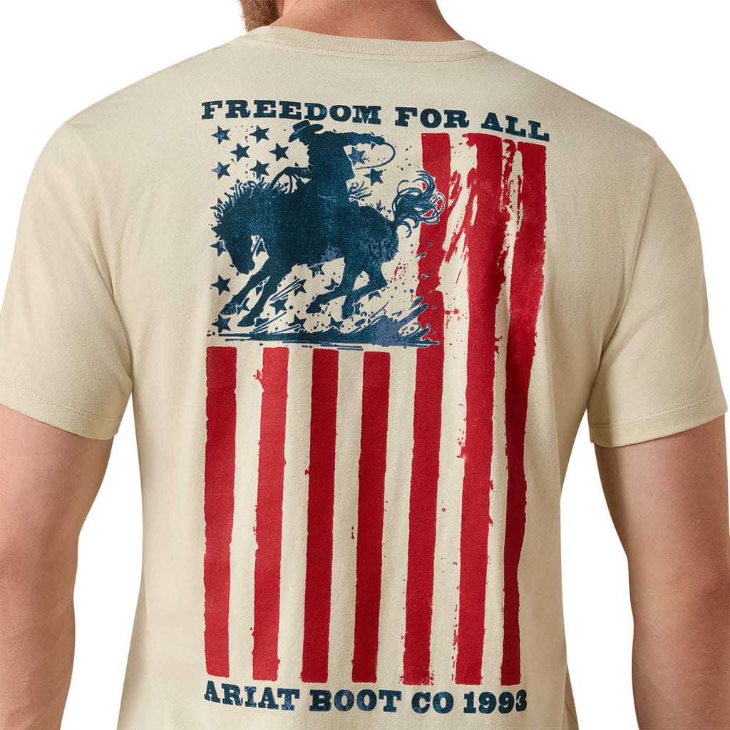 Ariat Mens Classic Fit Short Sleeve Shirt, Patriotic Freedom Western Graphic Tee - Rustic Threads Farm