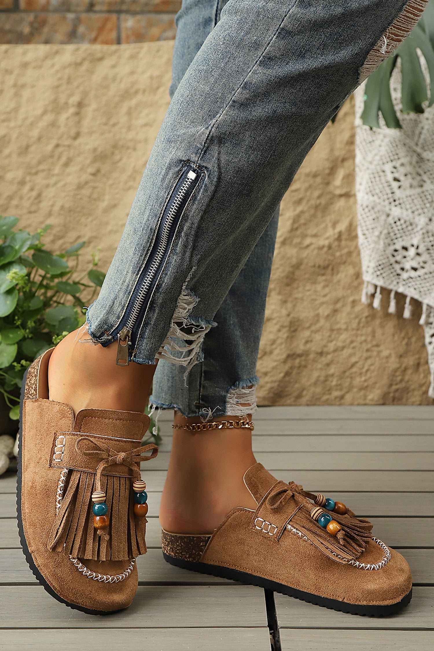Ocean Square toe Casual Slippers