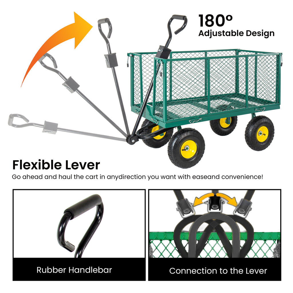3-in-1 Oversized Steel Garden Cart
