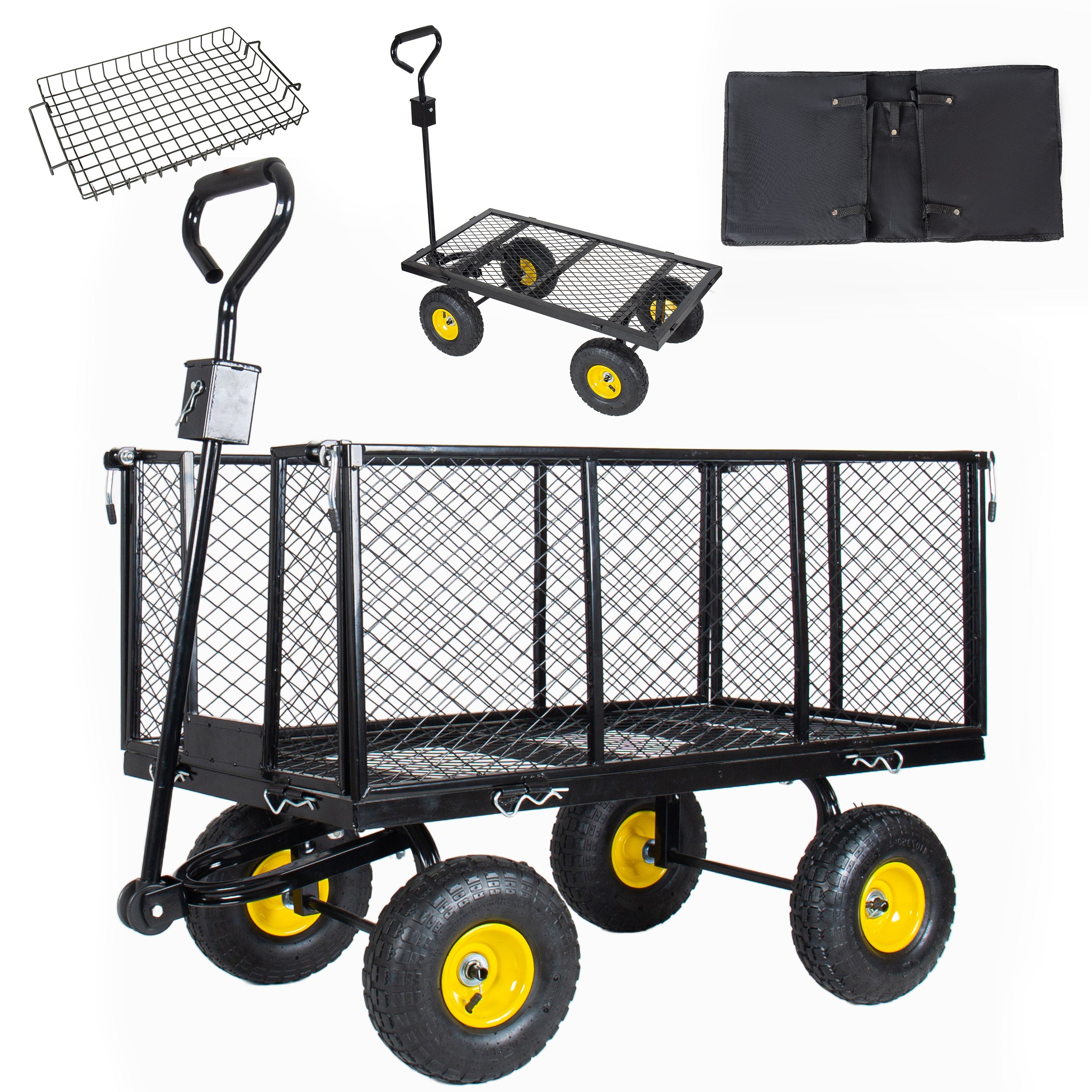 3-in-1 Oversized Steel Garden Cart
