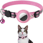 Cat AirTag Holder Collar – Adjustable Reflective Breakaway Kitten Collar with Bell & Waterproof AirTag Case - Rustic Threads Farm