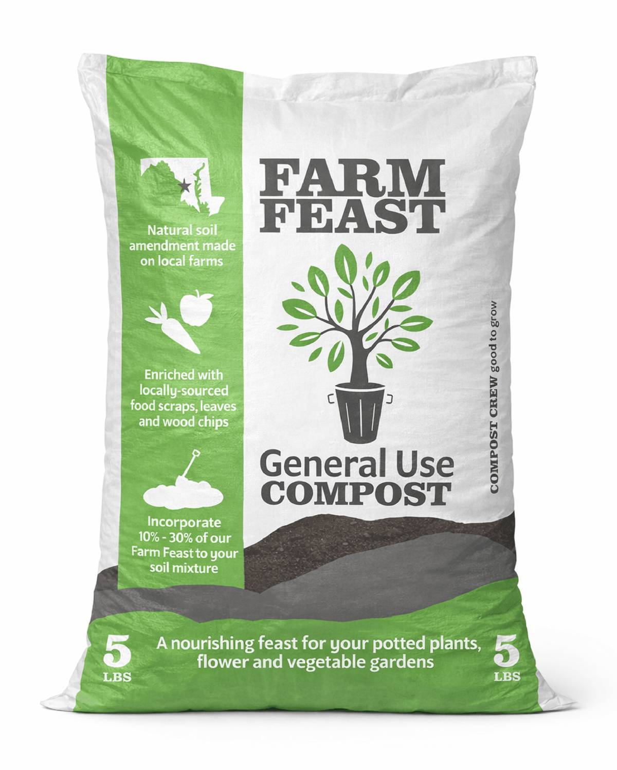 Compost Crew Farm Feast General Use Compost 5lb Bag - Rustic Threads Farm