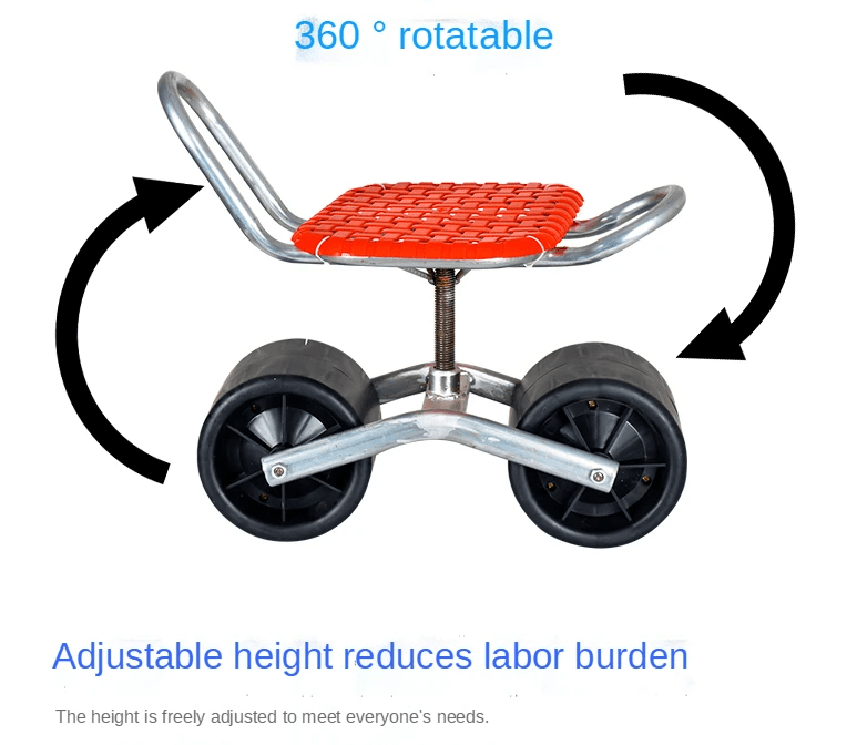 Convenient easy rotated agricultural work seat Garden Shed farm Movable tool stool with wheels - Rustic Threads Farm
