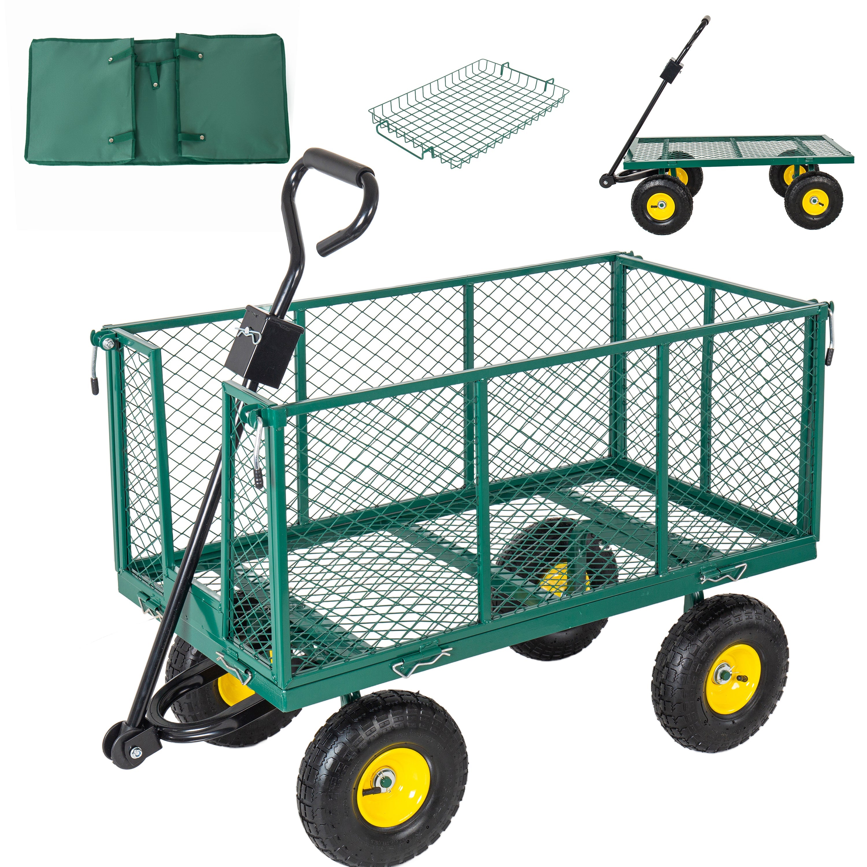 3-in-1 Oversized Steel Garden Cart