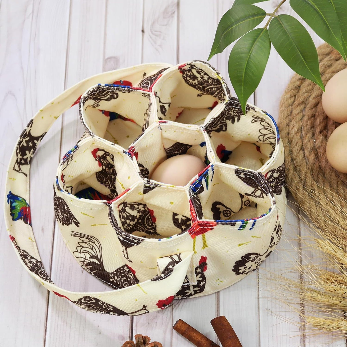 Egg Collection Basket Egg Collection Basket 7 Bags Chicken Mother Chicken Duck Goose Egg Housewife Farm Garden - Rustic Threads Farm