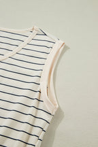 Mabel Stripe Drawstring Tunic Tank