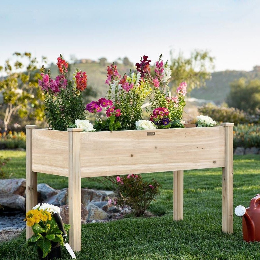 Farmhouse Wood 48x24x30in Raised Garden Bed Elevated Garden Planter Stand - Rustic Threads Farm