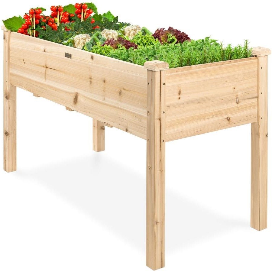 Farmhouse Wood 48x24x30in Raised Garden Bed Elevated Garden Planter Stand - Rustic Threads Farm
