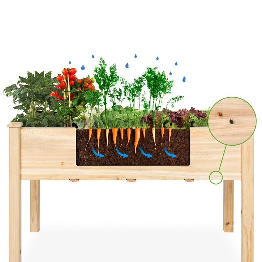 Farmhouse Wood 48x24x30in Raised Garden Bed Elevated Garden Planter Stand - Rustic Threads Farm