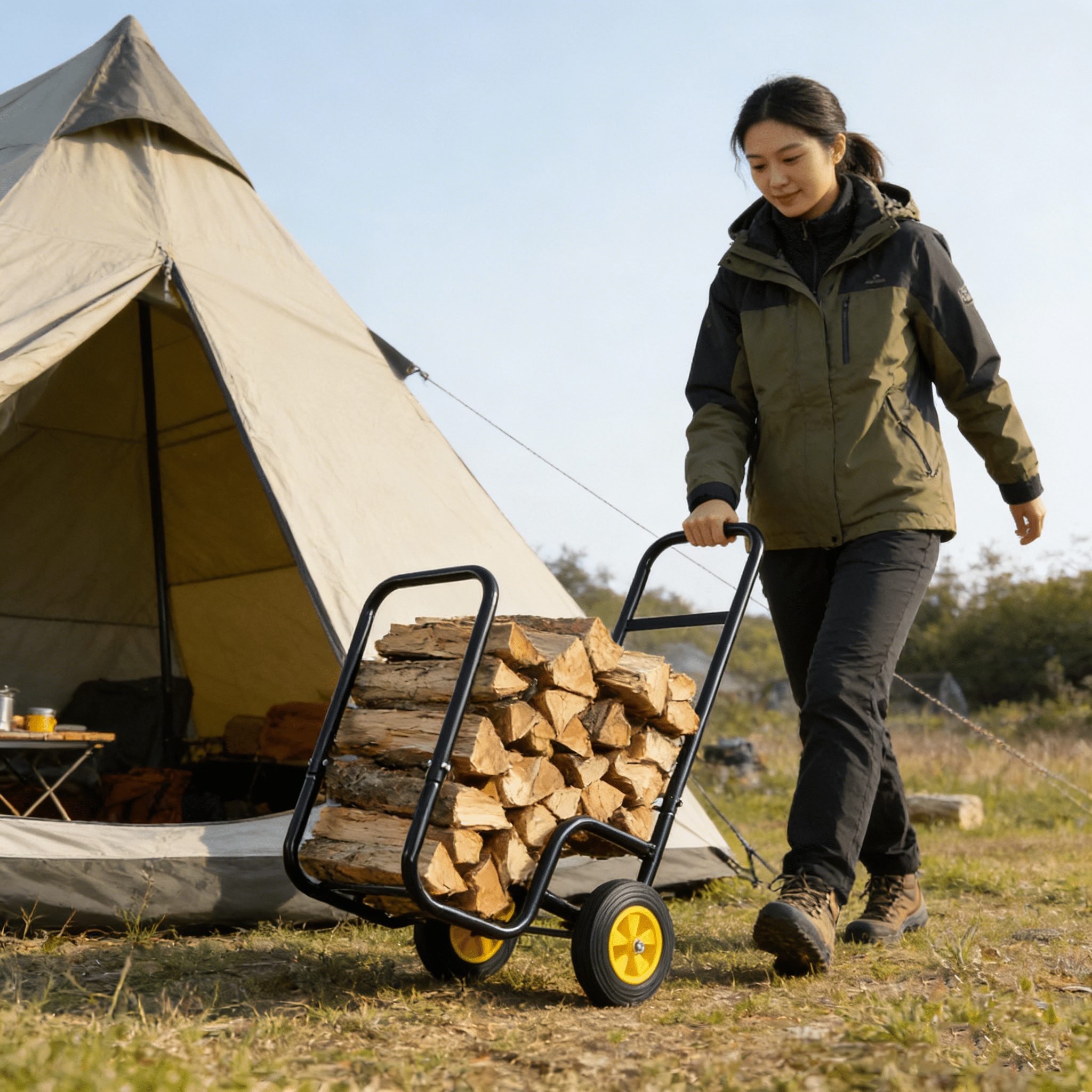 Firewood Log Cart Carrier - Rustic Threads Farm