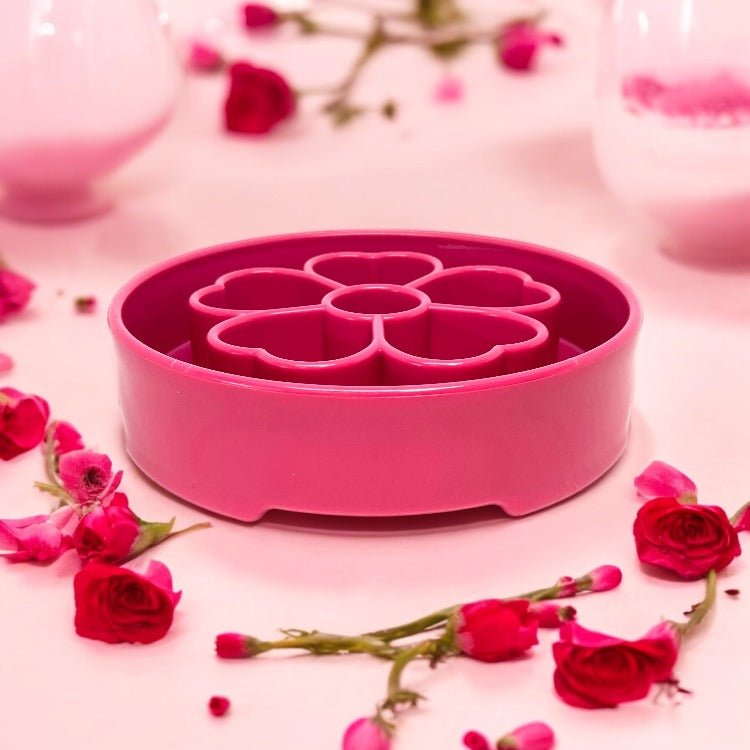 Flower eBowl Deep Slow Feeder Dog Bowl for Enrichment | USA Made - Rustic Threads Farm