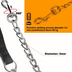 Heavy Duty Metal Dog Leash Chew Proof Pet Leash Chain With Soft Padded Handle For Large Medium Size Dogs - Rustic Threads Farm