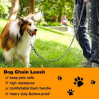 Heavy Duty Metal Dog Leash Chew Proof Pet Leash Chain With Soft Padded Handle For Large Medium Size Dogs - Rustic Threads Farm