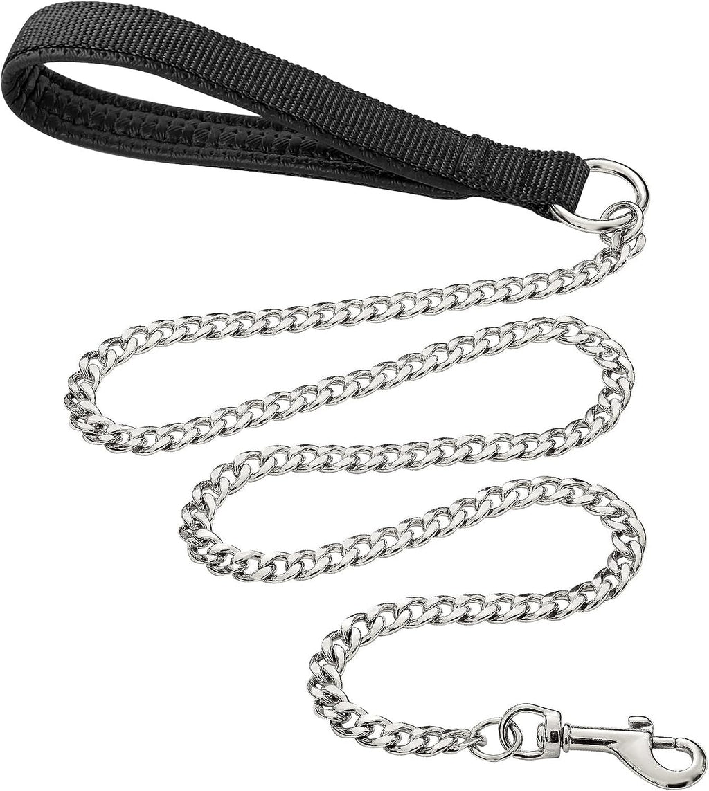 Heavy Duty Metal Dog Leash Chew Proof Pet Leash Chain With Soft Padded Handle For Large Medium Size Dogs - Rustic Threads Farm