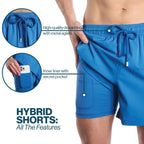 Men’s Premium Compression-Lined Hybrid Shorts – Salt Spray-Harbor and Surf