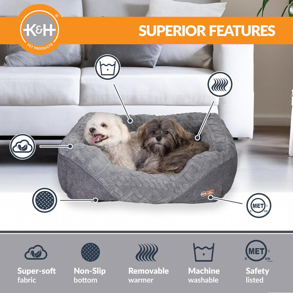 K&H Thermo-Pet Lounge Sleeper Heated Cat & Small Dog Bed – Plush, Non-Slip, Machine Washable Indoor Pet Bed - Rustic Threads Farm