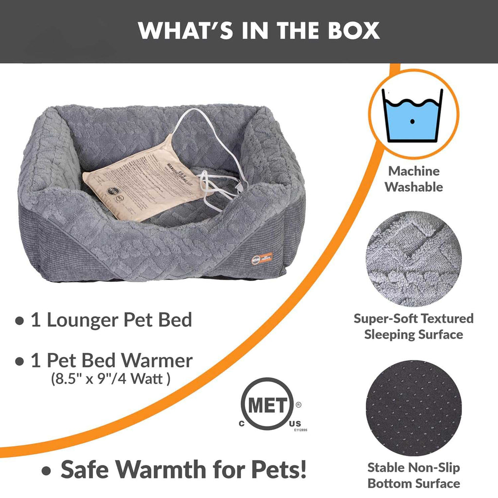 K&H Thermo-Pet Lounge Sleeper Heated Cat & Small Dog Bed – Plush, Non-Slip, Machine Washable Indoor Pet Bed - Rustic Threads Farm