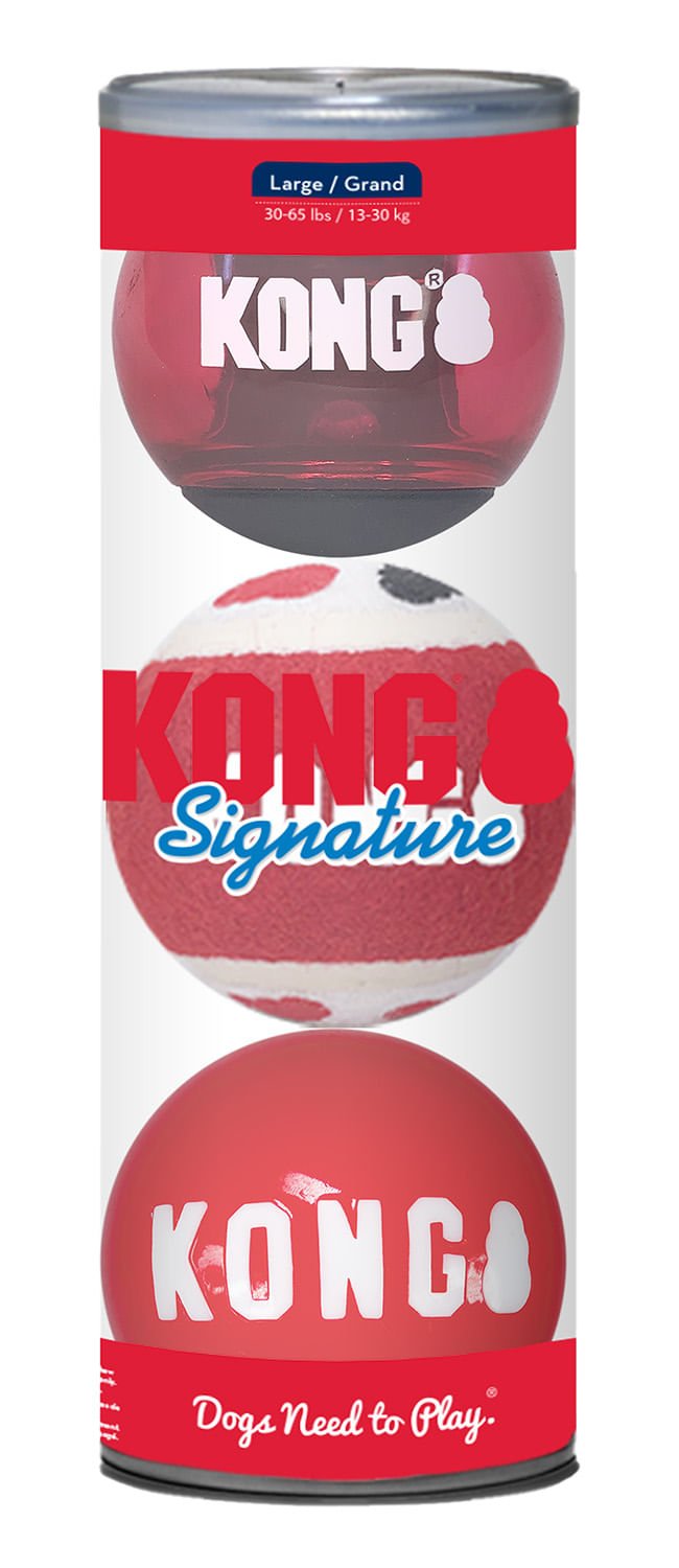 KONG Signature Fetch Dog Toy Balls, Multi-Pack - Rustic Threads Farm
