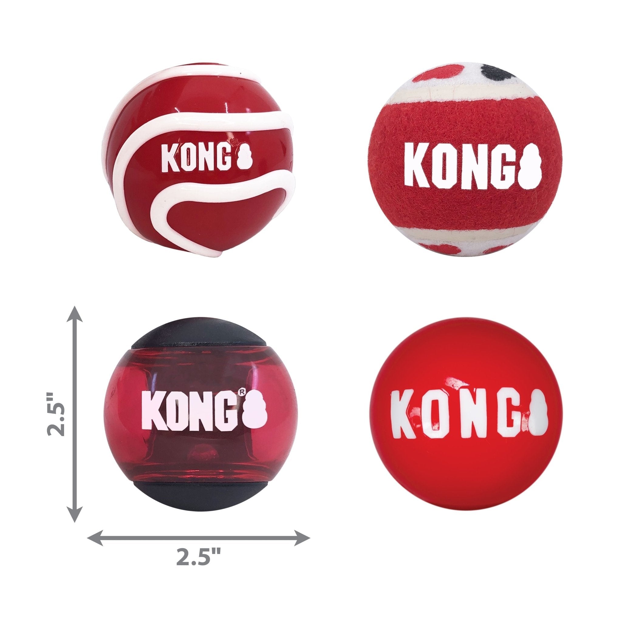 KONG Signature Fetch Dog Toy Balls, Multi-Pack - Rustic Threads Farm