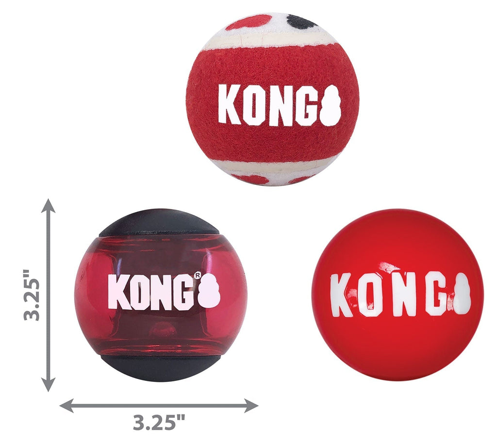 KONG Signature Fetch Dog Toy Balls, Multi-Pack - Rustic Threads Farm