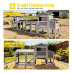 Large 83-Inch Mobile Chicken Coop With Wheels And Nesting Box [4-6 Chickens] (SAK81360) - Rustic Threads Farm