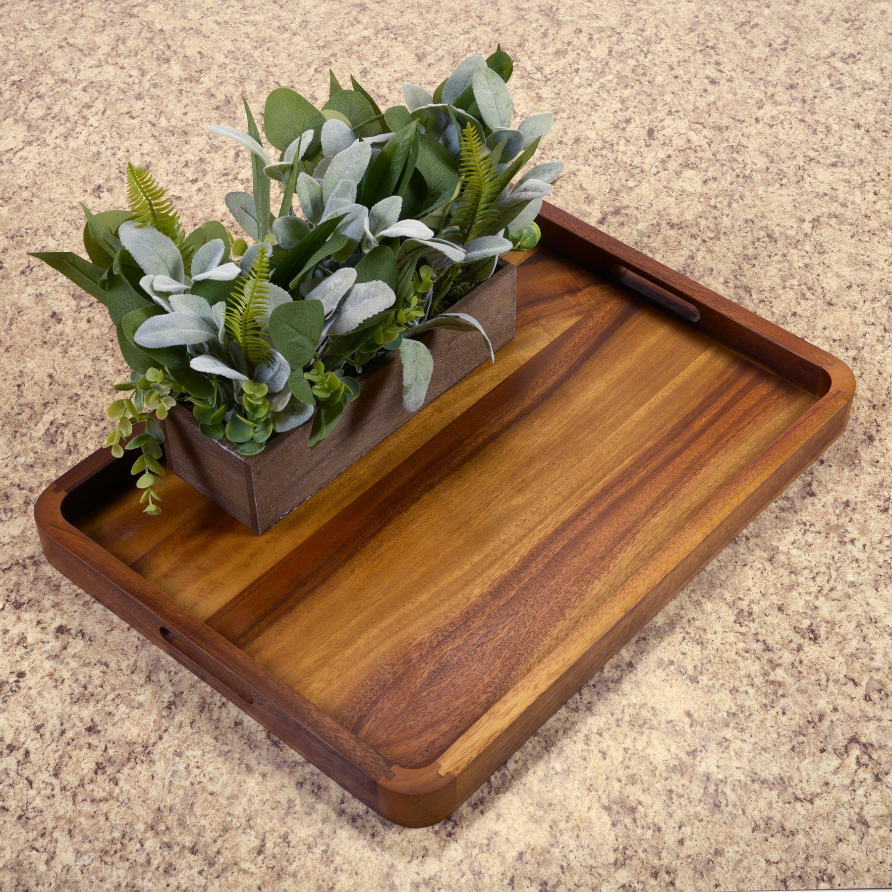 Large Rectangular Serving Tray - Solid Bottom - Rustic Threads Farm