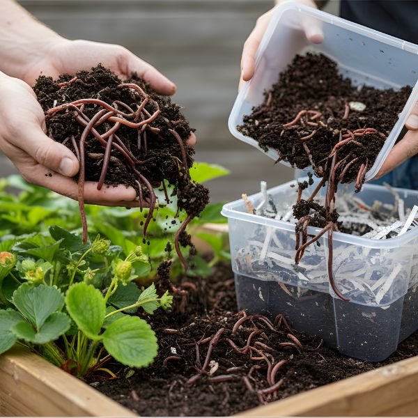 Living Material + Red Wiggler Composting Worms Eisenia andrei - Rustic Threads Farm
