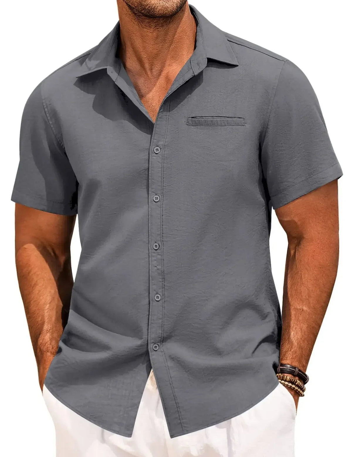 Men's Plus Size Classic Short Sleeve Button Down Shirt - Rustic Threads Farm