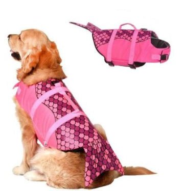 Mermaid Shark Pet Dog Swimming Life Vest Adjustable Dog Life Jacket for Small Large Pet Dog Summer Dog Life Aid Vest Swimwear - Rustic Threads Farm